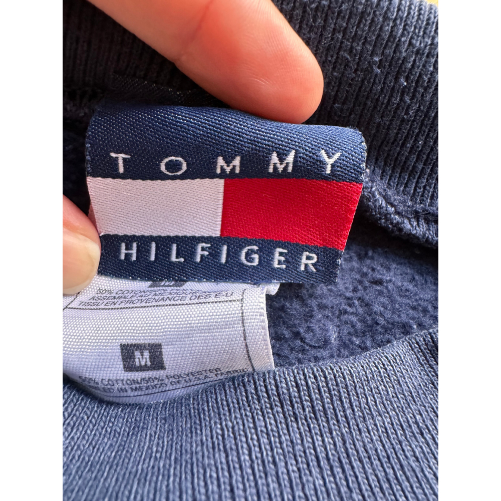 Vintage Navy Blue Tommy Hilfiger Crew Neck Sweatshirt Size M - Picture 8 of 8